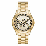 Michael Kors Runway Gold Dial Gold Steel Strap Watch For Women - MK4561