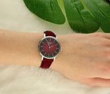 Tissot Everytime Lady Burgundy Dial Burgundy Leather Strap Watch for Women - T143.210.17.331.00