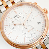 Tissot Carson Premium Chronograph White Dial Silver Steel Strap Watch For Men - T122.417.22.011.00