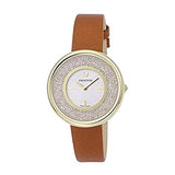 Swarovski Crystalline Pure White Dial Brown Leather Strap Watch for Women - 5275040