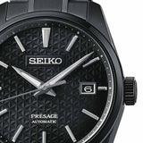 Seiko Presage Sharp Edged Series Black Dial Black Steel Strap Watch For Men - SPB229J1