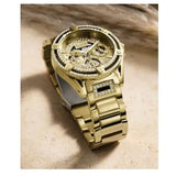 Guess Queen Quartz Gold Dial Gold Steel Strap Watch For Men - GW0497G2