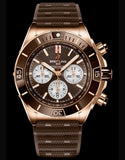 Breitling Super Chronomat B01 44 Brown Dial Brown Rubber Strap Watch for Men - RB0136E31Q1S1