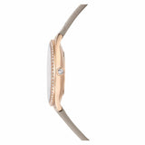 Swarovski Attract Clover Crystals Silver Dial Grey Leather Strap Watch for Women - 5653350