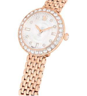 Swarovski Certa Crystals Silver Dial Rose Gold Steel Strap Watch for Women - 5672981