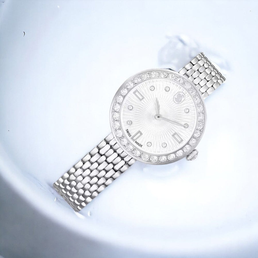 Swarovski Certa Crystals Silver Dial Silver Steel Strap Watch for Women - 5673022
