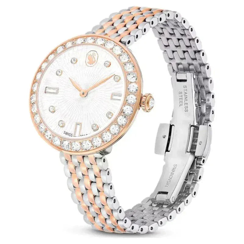 Swarovski Certa Crystals Silver Dial Two Tone Steel Strap Watch for Women - 5672971