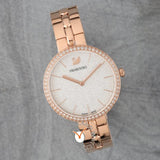 Swarovski Cosmopolitan Diamond Powder Silver Dial Rose Gold Steel Strap Watch for Women - 5517803