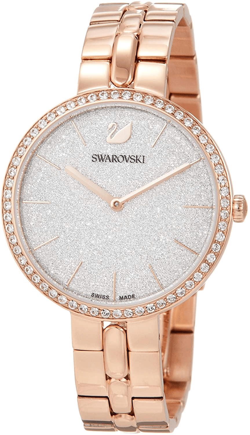 Swarovski Cosmopolitan Diamond Powder Silver Dial Rose Gold Steel Strap Watch for Women - 5517803