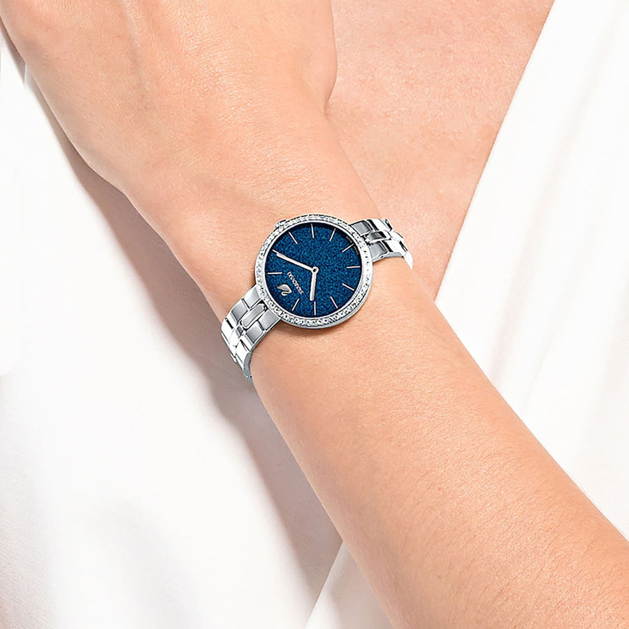 Swarovski Cosmopolitan Blue Dial Silver Steel Strap Watch for Women - 5517790