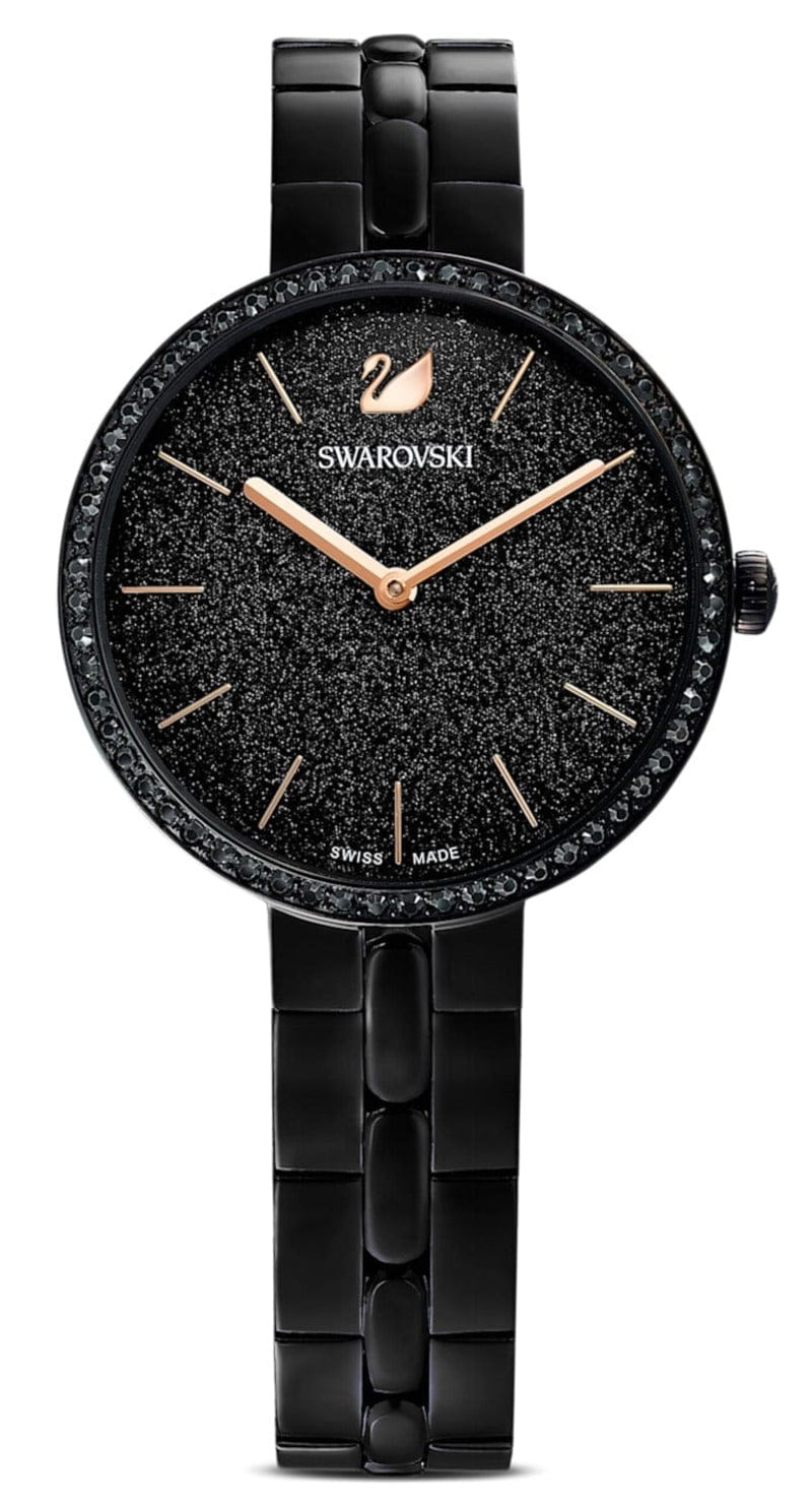 Swarovski Cosmopolitan PVD Black Dial Black Steel Strap Watch for Women - 5547646