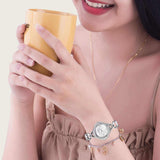 Swarovski Crystal Flower Silver Dial Silver Steel Strap Watch for Women - 5547622