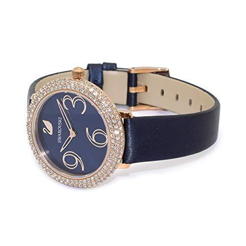 Swarovski Crystal Frost Blue Dial Blue Leather Strap Watch for Women - 5484061