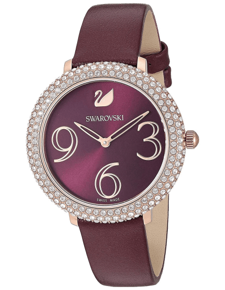 Swarovski Crystal Frost Red Dial Red Leather Strap Watch for Women - 5484064