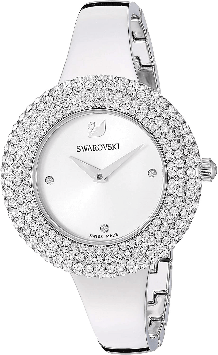Swarovski Crystal Rose Silver Dial Silver Steel Strap Watch for Women - 5483853