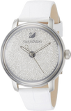 Swarovski Crystalline Hours Silver Dial White Leather Strap Watch for Women - 5295383