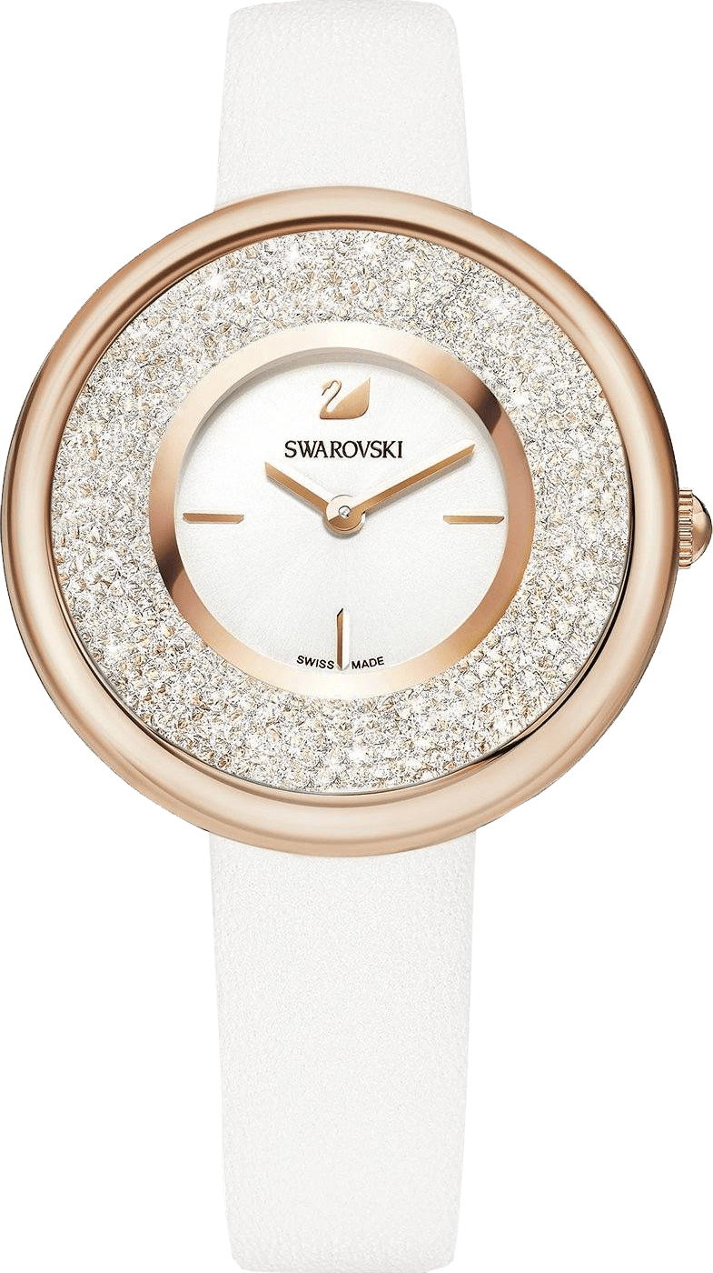 Swarovski Crystalline Pure White Dial White Leather Strap Watch for Women - 5376083