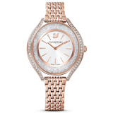 Swarovski Crystalline Aura Silver Dial Rose Gold Steel Strap Watch for Women - 5519459