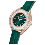 Swarovski Crystalline Aura Green Dial Green Leather Strap Watch for Women - 5644078