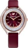 Swarovski Crystalline Aura Red Dial Red Leather Strap Watch for Women - 5558637