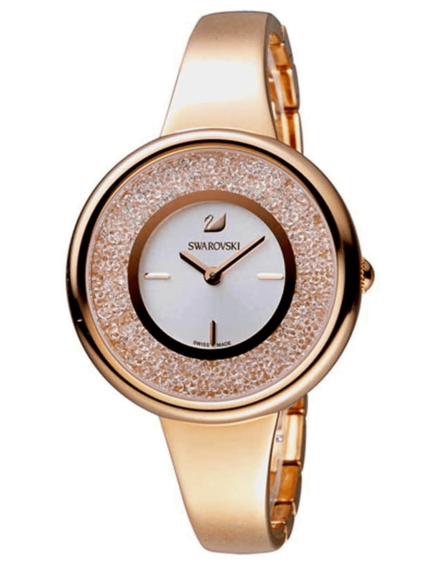 Swarovski Crystalline Bracelet White Dial Rose Gold Steel Strap Watch for Women - 5269250