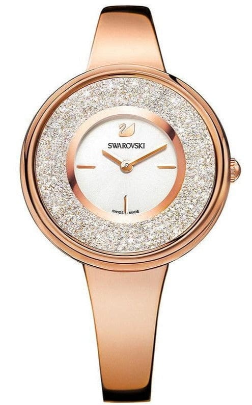 Swarovski Crystalline Bracelet White Dial Rose Gold Steel Strap Watch for Women - 5269250