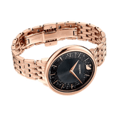 Swarovski Crystalline Chic Analog Black Dial Rose Gold Steel Strap Watch for Women - 5544587
