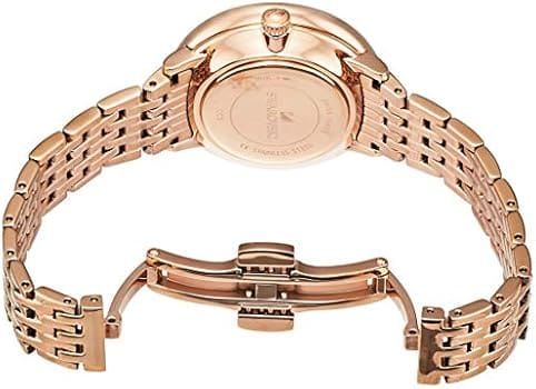 Swarovski Crystalline Chic Analog Silver Dial Rose Gold Steel Strap Watch for Women - 5544590