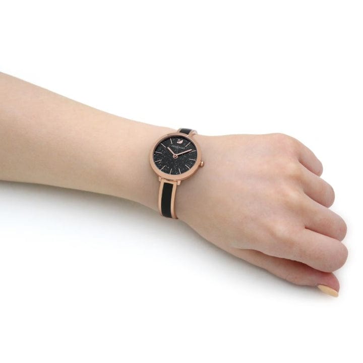 Swarovski Crystalline Delight Black Dial Two Tone Steel Strap Watch for Women - 5580530