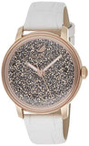 Swarovski Crystalline Hours Quartz Grey Dial Black Leather Strap Watch for Women - 5344635