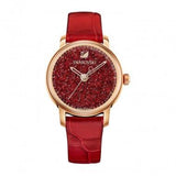 Swarovski Crystalline Hours Red Crystal Dial Red Leather Strap Watch for Women - 5295380