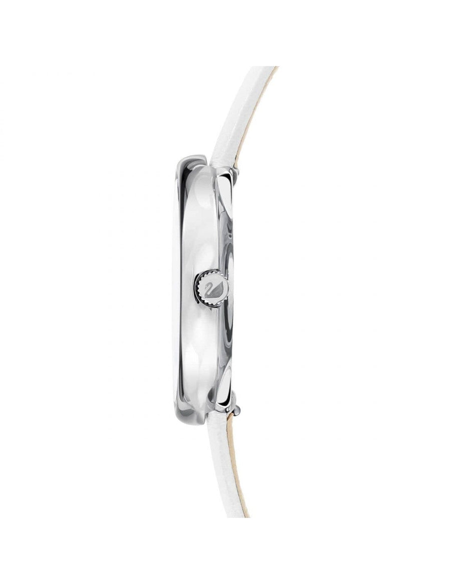 Swarovski Crystalline Pure White Dial White Leather Strap Watch for Women - 5275046