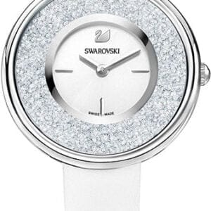 Swarovski Crystalline Pure White Dial White Leather Strap Watch for Women - 5275046