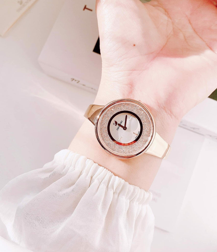 Swarovski Crystalline Pure White Dial White Leather Strap Watch for Women - 5376083