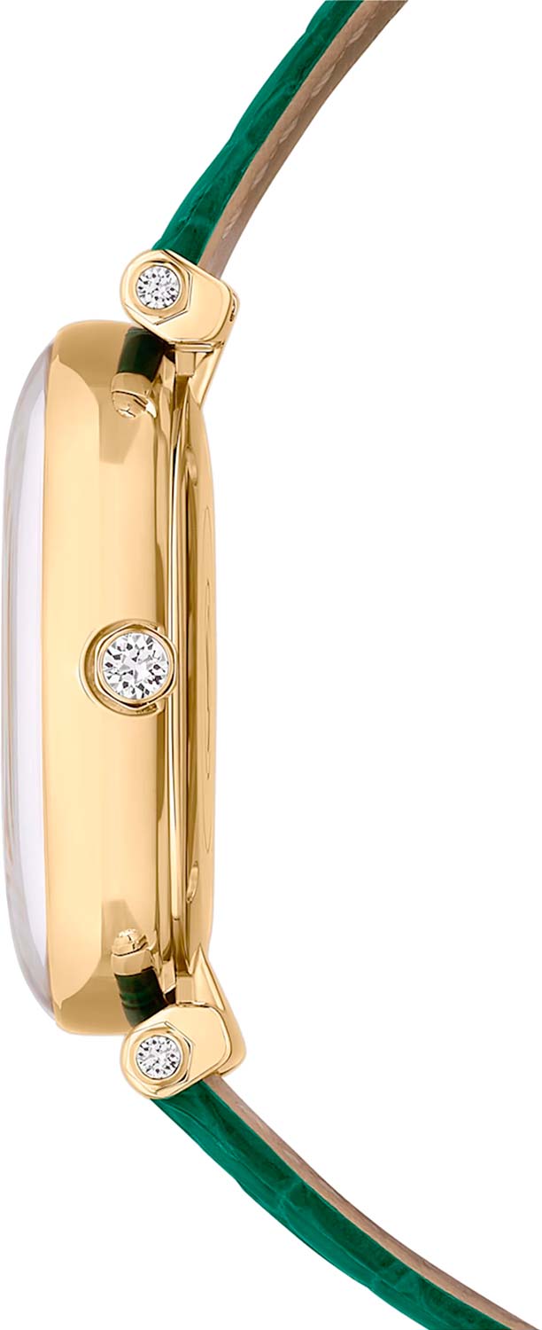 Swarovski Crystalline Wonder Silver Dial Green Leather Strap Watch for Women - 5656893