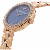 Swarovski Daytime Glittering Blue Dial Rose Gold Steel Strap Watch for Women - 5182277