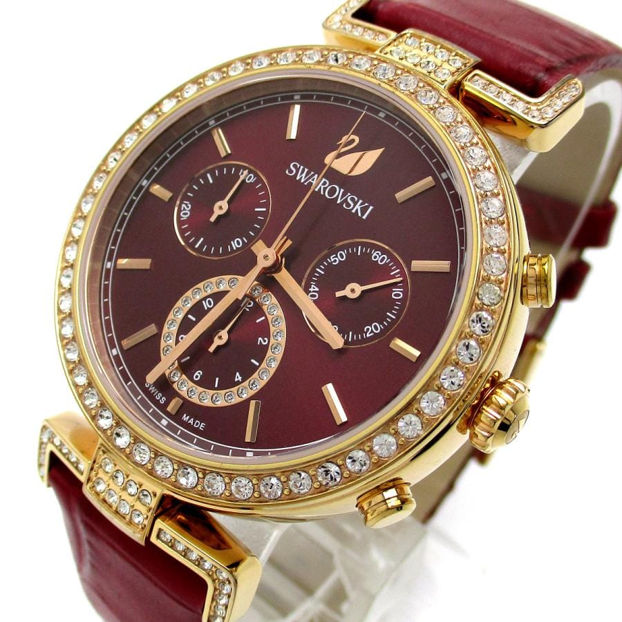 Swarovski Era Journey Red Dial Red Leather Strap Watch for Women - 5416701