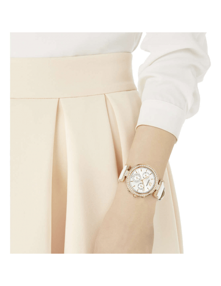 Swarovski Era Journey Silver Dial White Leather Strap Watch for Women - 5295369