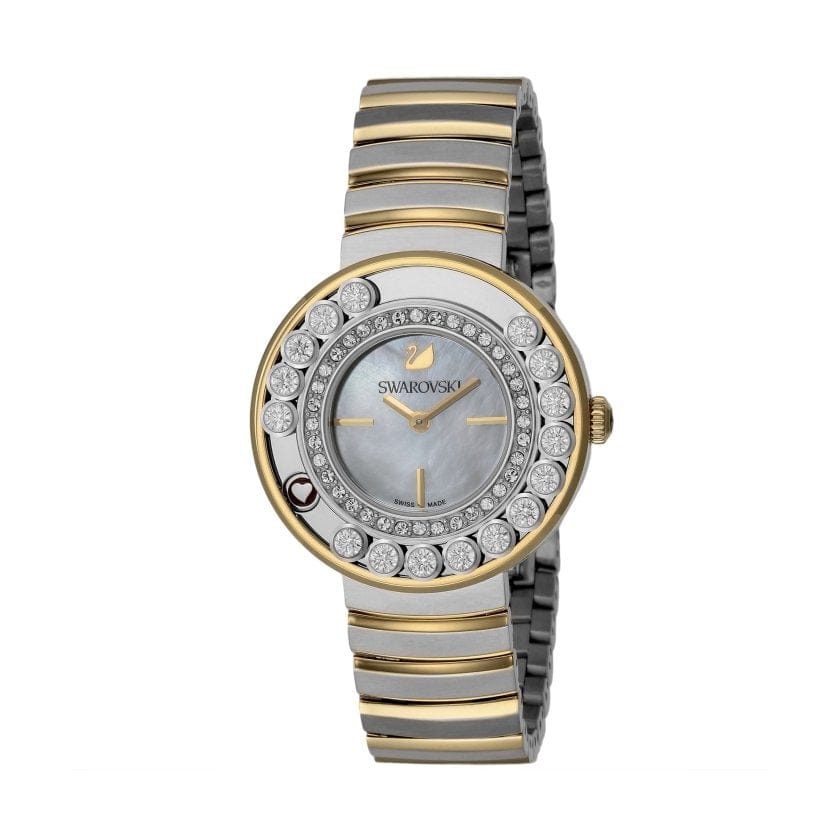 Swarovski Lovely Crystals Mother of Pearl Dial Two Tone Steel Strap Watch for Women - 1187022