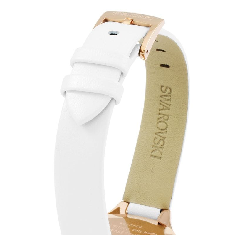 Swarovski Lovely Crystals Mother of Pearl Dial White Leather Strap Watch for Women - 5242904