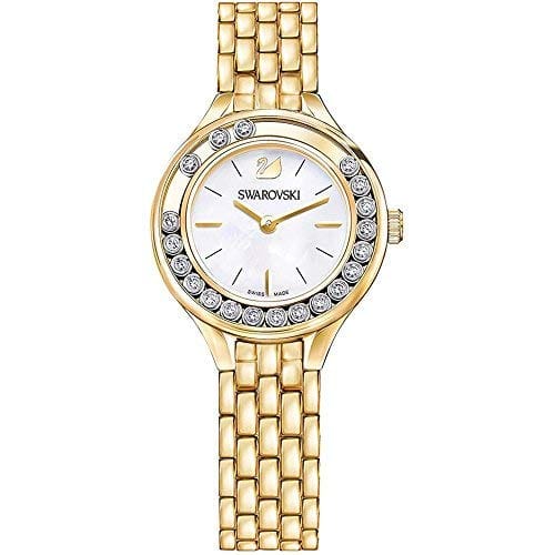 Swarovski Lovely Crystals White Dial Gold Steel Strap Watch for Women - 5242895