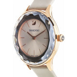 Swarovski Octea Nova Grey Dial Grey Leather Strap Watch for Women - 5295326