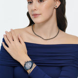 Swarovski Octea Lux Sport Chronograph Blue Dial Blue Steel Strap Watch for Women - 5610475