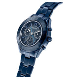 Swarovski Octea Lux Sport Chronograph Blue Dial Blue Steel Strap Watch for Women - 5610475