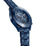 Swarovski Octea Lux Sport Chronograph Blue Dial Blue Steel Strap Watch for Women - 5610475