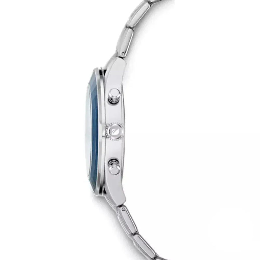 Swarovski Octea Lux Sport Chronograph Blue Dial Silver Steel Strap Watch for Women - 5610481