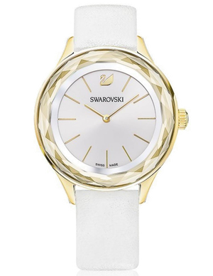 Swarovski Octea Nova Quartz White Dial White Leather Strap Watch for Women - 5295337