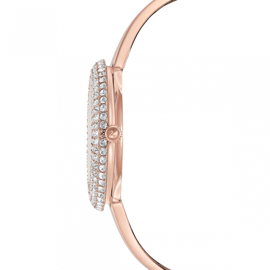 Swarovski Crystal Rose Silver Dial Rose Gold Steel Strap Watch for Women - 5484073