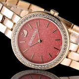 Swarovski Daytime Quartz Coral Dial Rose Gold Steel Strap Watch for Women - 5182250