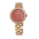 Swarovski Daytime Quartz Coral Dial Rose Gold Steel Strap Watch for Women - 5182250